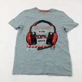 'Game On World' Headset Mint Green T-Shirt - Boys 9-10 Years