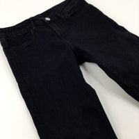 Black Denim Jeans With Adjustable Waist - Boys 9-10 Years