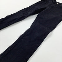 Black Denim Jeans With Adjustable Waist - Boys 9-10 Years