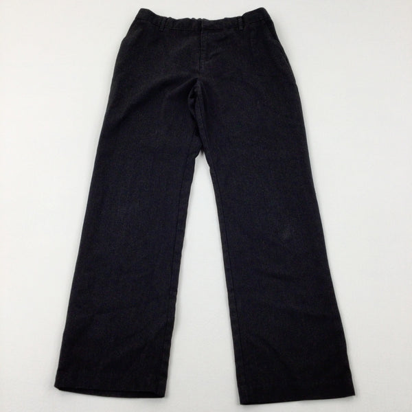 Charcoal Grey School Trousers With Adjustable Waist - Boys 11-12 Years