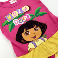 'Hola Dora' Dora The Explorer Glittery Pink Dress - Girls 2-3 Years