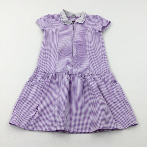 Lilac Gingham School Dress - Girls 6-7 Years