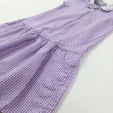 Lilac Gingham School Dress - Girls 6-7 Years