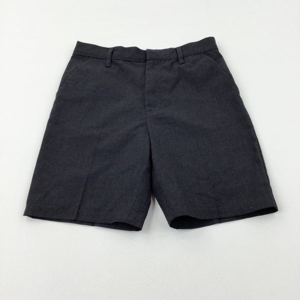 Grey School Shorts With Adjustable Waist - Boys 8-9 Years