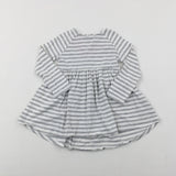 Grey Striped Dress - Girls 3-4 Years