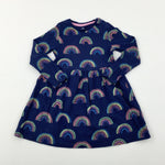 'Be Kind Be Colourful' Rainbows Navy Dress - Girls 3-4 Years