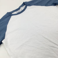 Blue & White Cotton T-Shirt - Boys 11-12 Years