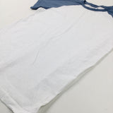 Blue & White Cotton T-Shirt - Boys 11-12 Years