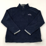 'Weird Fish' Motif Navy Half Zip Knitted Jumper - Boys 11-12 Years