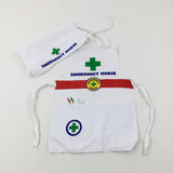 'Emergency Nurse' White Apron & Hat Costume - Girls/Boys 2-3 Years