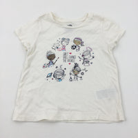 'Girls Will Change The World' Glittery White T-Shirt - Girls 2-3 Years