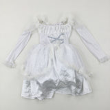 Stars Glittery Fluffy White Costume Dress - Girls 6-7 Years