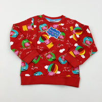 **NEW** 'Up In The Sky' Peppa Pig Red Sweatshirt - Girls 3-4 Years