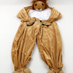 Lion Tan & White Velour Onesie Costume - Girls/Boys 7-8 Years