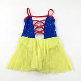 Snow White Sequinned Blue & Yellow Leotard Costume - Girls 9-10 Years