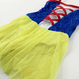 Snow White Sequinned Blue & Yellow Leotard Costume - Girls 9-10 Years