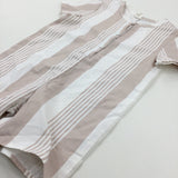 Tan & Cream Striped Romper - Boys 4-5 Years