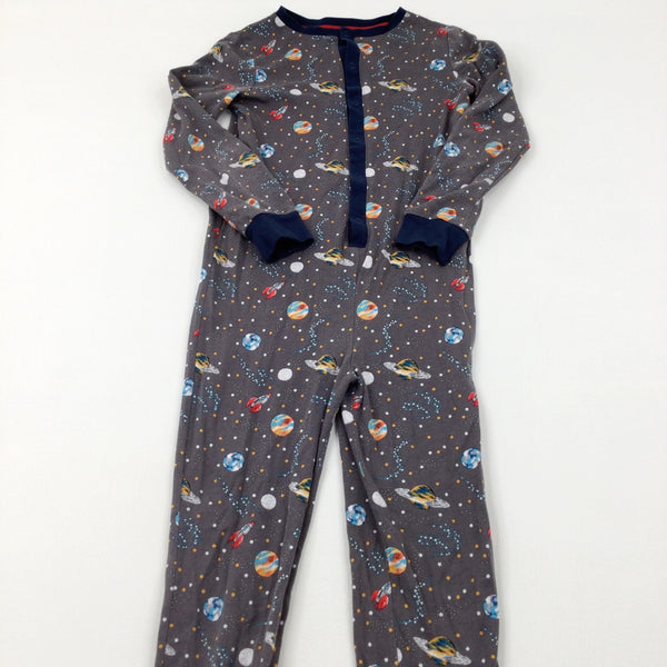 Stars & Planets Charcoal Grey Onesie - Boys 9-10 Years