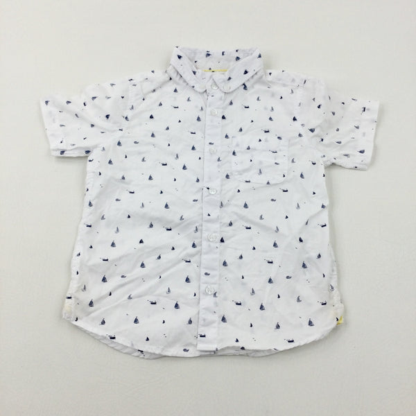 Boats White Shirt - Boys 4-5 Years