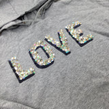 'Love' Sequinned Grey Hoodie - Girls 11-12 Years