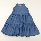 Light Blue Denim Effect Dress - Girls 11-12 Years