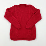Red Knitted Jumper - Boys 5-6 Years