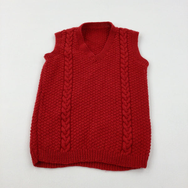 Red Knitted Tank Top - Boys 5-6 Years