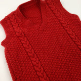 Red Knitted Tank Top - Boys 5-6 Years