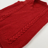 Red Knitted Tank Top - Boys 5-6 Years