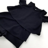 Black Cold Shoulder Top - Girls 5-6 Years