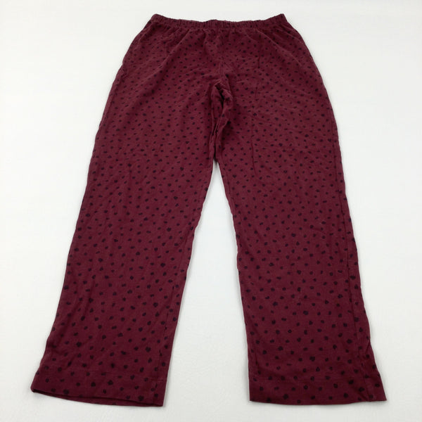 Spotty Burgundy Lightweight Jersey Trousers - Girls 14-15 Years