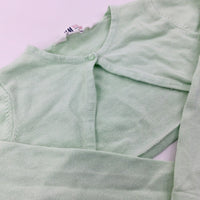 Green Knitted Cropped Cardigan - Girls 5-6 Years