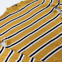 Striped Mustard Yellow Knitted Jumper - Girls 14-15 Years