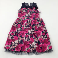 **NEW** Flowers Pink & Navy Party Dress - Girls 14-15 Years