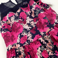 **NEW** Flowers Pink & Navy Party Dress - Girls 14-15 Years