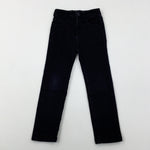 Black Denim Jeans With Adjustable Waist - Girls 5-6 Years
