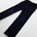 Black Denim Jeans With Adjustable Waist - Girls 5-6 Years