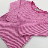 Pink Stiped Long Sleeve Top - Girls 5-6 Years