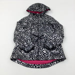 Patterned Silver & Black Fleece Lined Coat - Girls 6-7 Years