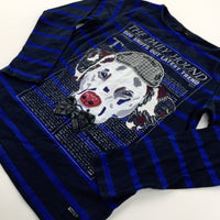 'The Daily Hound' Dog Blue Striped Long Sleeve Top - Boys 6-7 Years