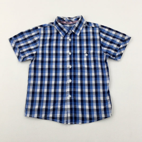 Blue Checked Shirt - Boys 6-7 Years