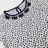 Spotty Navy & White Tunic Top - Girls 6-7 Years