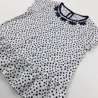 Spotty Navy & White Tunic Top - Girls 6-7 Years