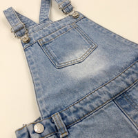 Light Blue Denim Short Dungarees - Girls 6-7 Years