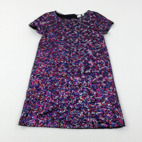 Sequinned Colourful Party Dress - Girls 6-7 Years