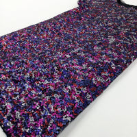 Sequinned Colourful Party Dress - Girls 6-7 Years