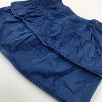 Blue Denim Layered Skirt - Girls 6-7 Years