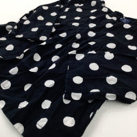 Spotty Black & White Floaty Long Sleeve Top - Girls 6-7 Years