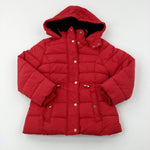 Red Padded Winter Coat - Girls 7-8 Years