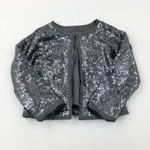 Sequinned Silver Smart Jacket - Girls 7-8 Years